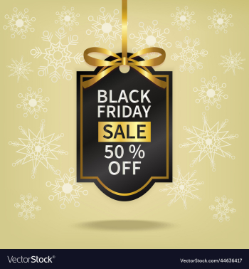 black friday sale price tag with gold ribbon black friday sale price tag with gold ribbon