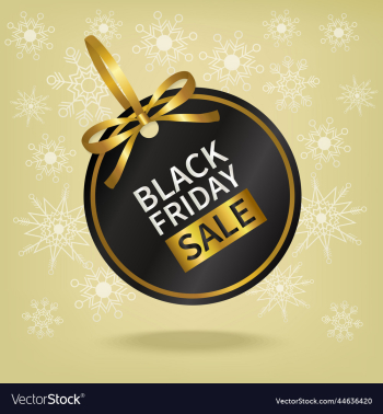 black friday sale price tag with gold ribbon black friday sale price tag with gold ribbon