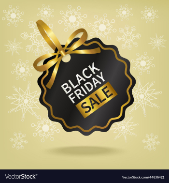 black friday sale price tag with gold ribbon black friday sale price tag with gold ribbon