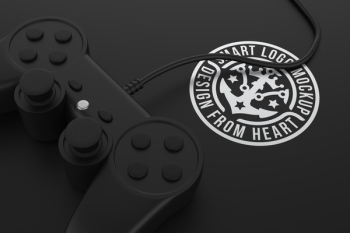 Black Game Controller Mockup Black Game Controller Mockup