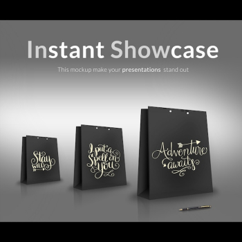 Black gift bag mock up