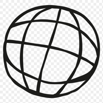Black globe symbol transparent png sticker Black globe symbol transparent png sticker