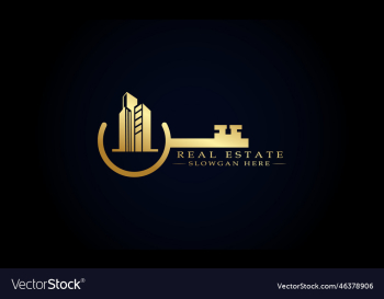 black gold real estate logo construction design