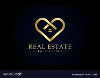 black gold real estate logo construction design