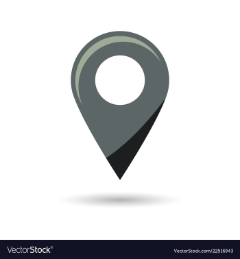 Black gps navigator point pin map flat icon vector image