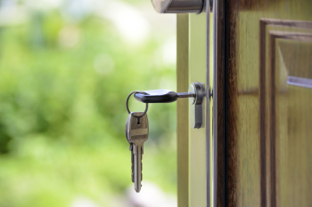 Black Handled Key on Key Hole Black Handled Key on Key Hole