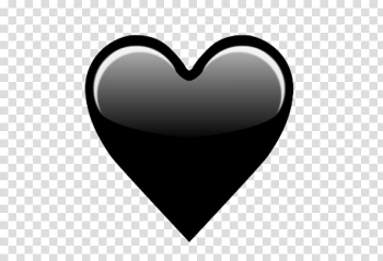 Black heart , Emojipedia Heart iPhone, black emoji transparent background PNG clipart