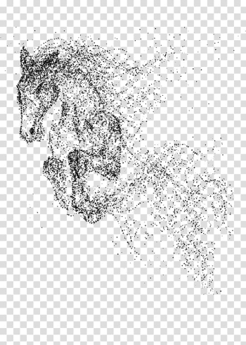 Black horse , Horse , Abstract creative dynamic particle transparent background PNG clipart