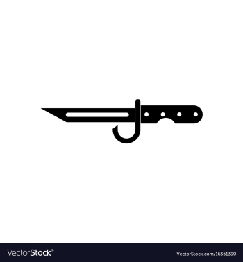 Black icon on white background army bayonet knife vector image Black icon on white background army bayonet knife vector image