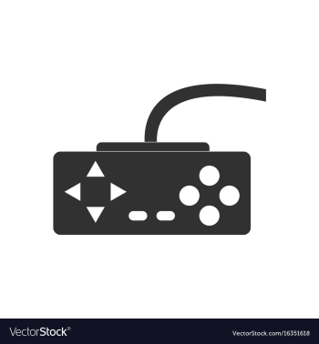 Black icon on white background playing joystick vector image Black icon on white background playing joystick vector image
