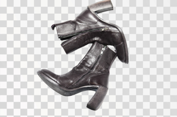 Black Leather High Heels PNG transparent background - Author Skylar Kang / Pexels