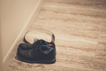 Black Leather Shoes on Floor Black Leather Shoes on Floor