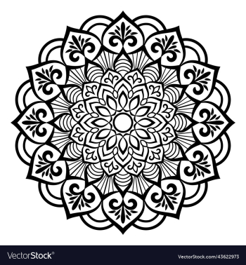 black mandala on doodle style