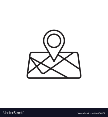 black map destination line art icon black map destination line art icon