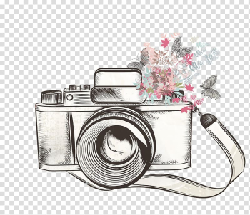 Black MILC camera illustration, Camera Drawing , vintage camera transparent background PNG clipart