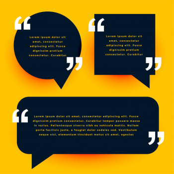 Black modern quotes template in chat bubble style Free Vector Black modern quotes template in chat bubble style Free Vector