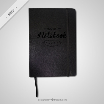 Black notebook mockup