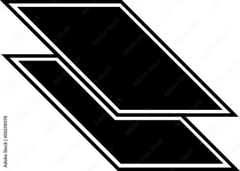 Black outline fill parallelogram layered icon Black outline fill parallelogram layered icon