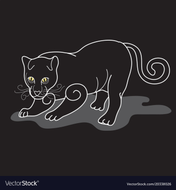 Black panther with hand drawn vector image Black panther with hand drawn vector image