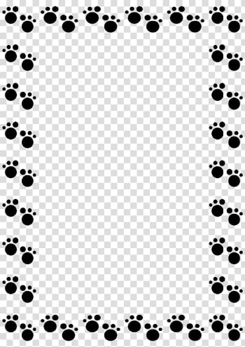 Black paw prints frame, Pug Dachshund Cat Puppy , Footprints border material transparent background PNG clipart