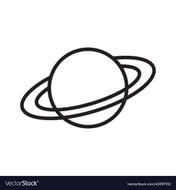 black planet saturn line art icon black planet saturn line art icon