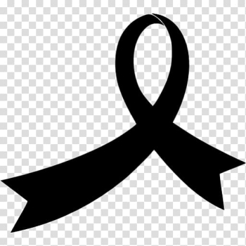 Black ribbon Awareness ribbon , ribbon transparent background PNG clipart