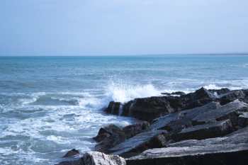 Black Rock Natural Formation Front of Sea Black Rock Natural Formation Front of Sea