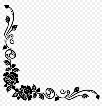 Black Rose Best Borders Flower Bouquet Clip Art - Roses Border Black And White