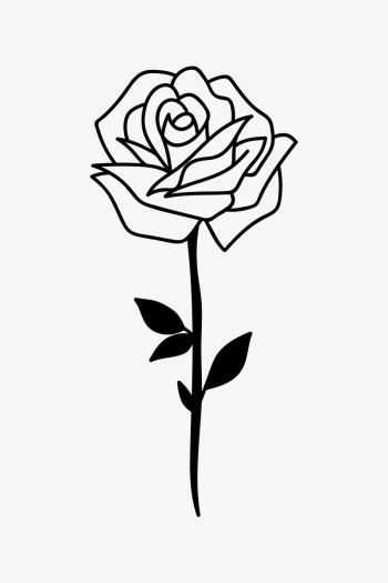 Black rose clipart vector | Free Vector - rawpixel