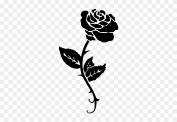 Black Rose Tattoo Png - Beauty And The Beast Rose Stencil