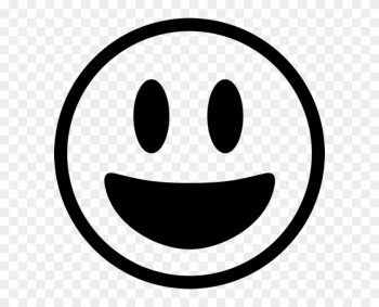 Black Smiley Face Emoticon - Smiling Emoji Black And White