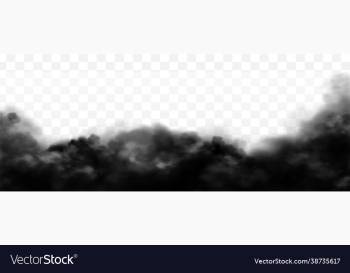 black smoke dirty toxic fog smog on transparent