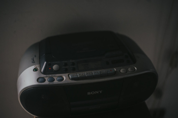 Black Sony Radio Beside Wall Black Sony Radio Beside Wall