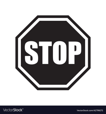 black stop sign or logo black stop sign or logo