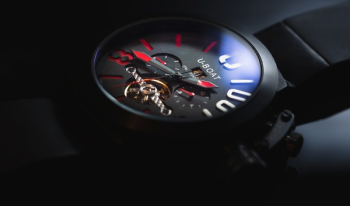 Black Strap U-boat Chronograph Watch Black Strap U-boat Chronograph Watch