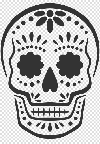 Black sugar skull , Calavera Jack-o'-lantern Carving Pumpkin Halloween, skulls transparent background PNG clipart