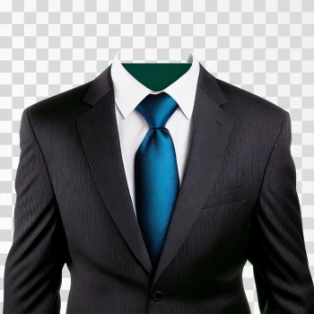 Black Suit Mens With Blue Tie, PNG format, transparent