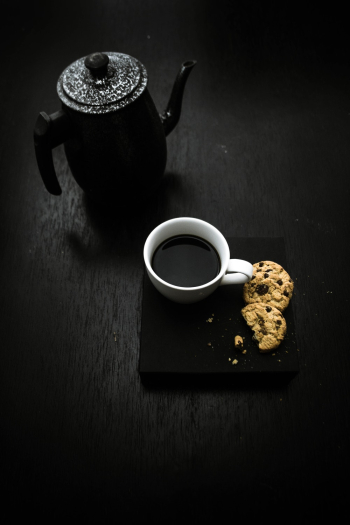 Black Teapot Beside Teacup Black Teapot Beside Teacup
