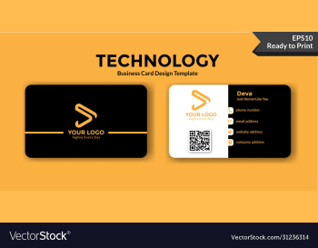 black technology business card design template