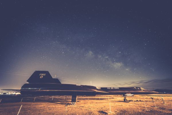 black U.S. Air Force jet plane parked on ground black U.S. Air Force jet plane parked on ground