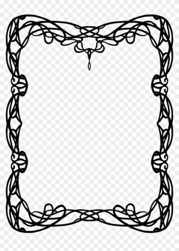 Black White Art Nouveau Clip Art Free - Art Nouveau Frame Png