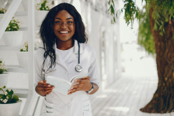 Black woman with stethoscope