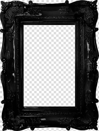 Black wooden frame , frame Mirror Antique, Black frame transparent background PNG clipart