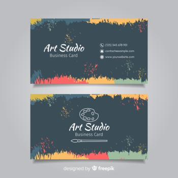 Blackboard art studio card template