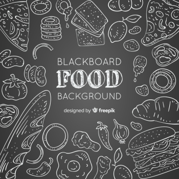 Blackboard food background Blackboard food background