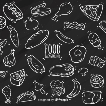 Blackboard food background Blackboard food background