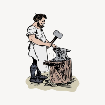 Blacksmith clipart, drawing illustration vector. | Free Vector Illustration - rawpixel