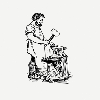 Blacksmith collage element, vintage illustration | Free PSD Illustration - rawpixel