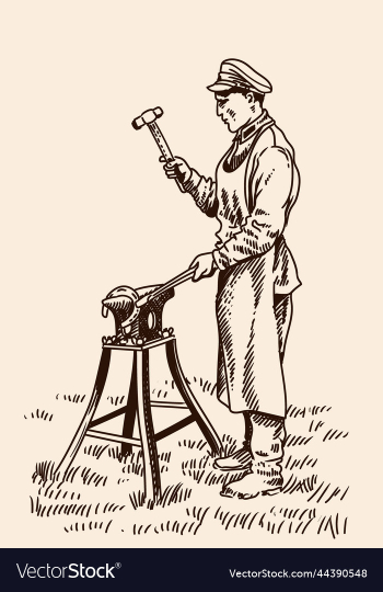 blacksmith with hammer and anvil blacksmith with hammer and anvil