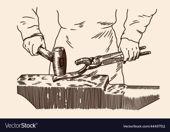 blacksmith with hammer and anvil blacksmith with hammer and anvil